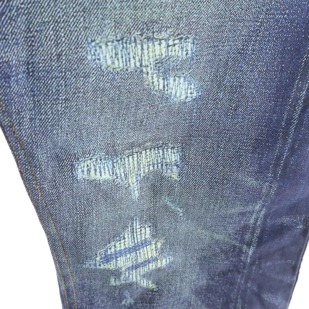 JUNYA WATANABE COMME des GARCONS(ジュンヤワタナベ コムデギャルソン) × LEVIS リーバイス 転写プリント ジッパーフライ デニムパンツ インディゴ WE-P202