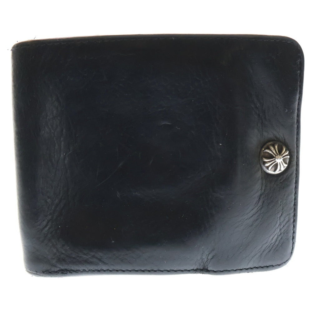 CHROME HEARTS(クロムハーツ) 1SNAP 1スナップ クロス ボールボタン レザーウォレット 財布 ブラック BCA361
