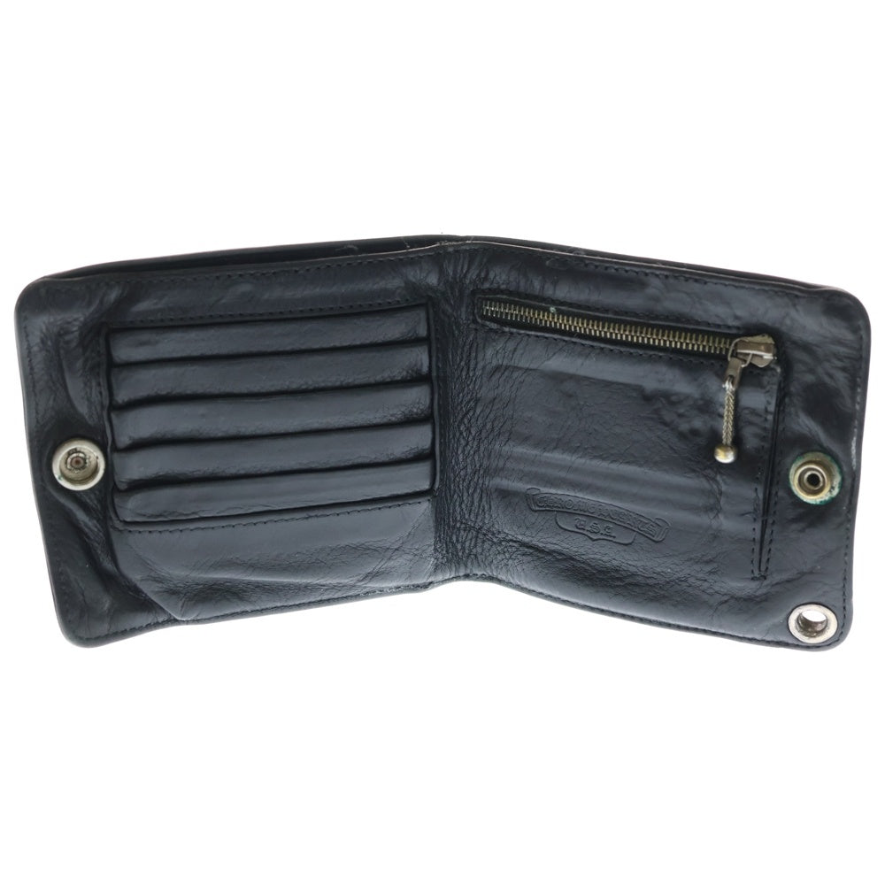 CHROME HEARTS(クロムハーツ) 1SNAP 1スナップ クロス ボールボタン レザーウォレット 財布 ブラック BCA361