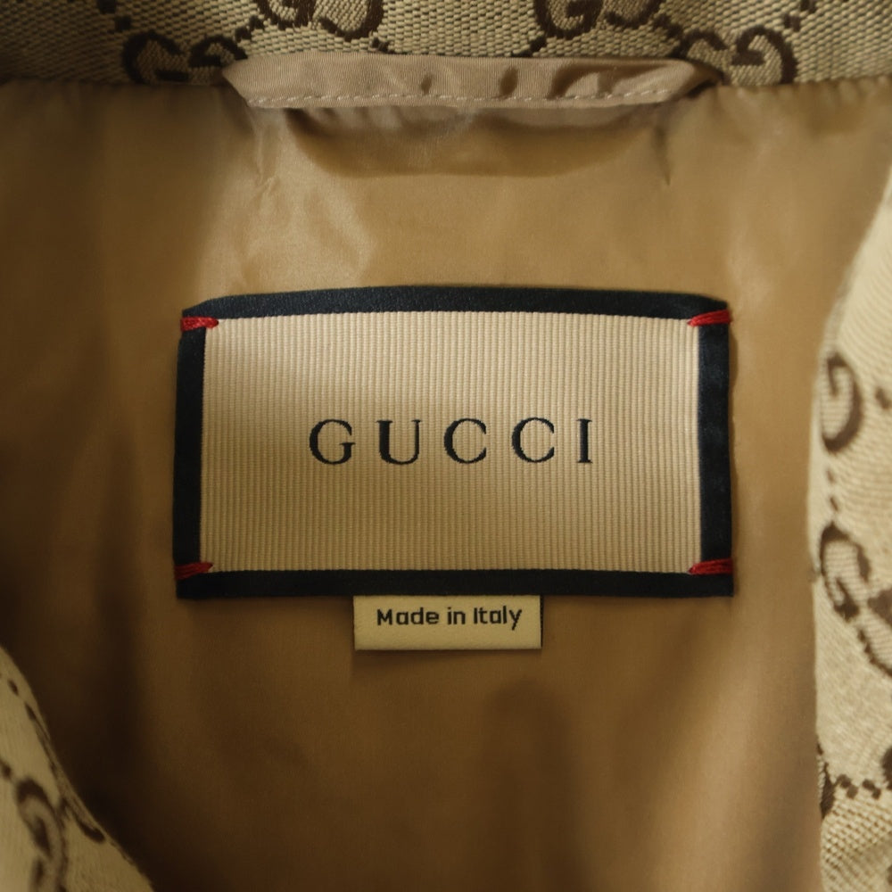 GUCCI(グッチ) GG JACQUARD HOODED DOWN JACKET GGコットンキャンバス パデッド ダウンジャケット ブラウン 751395 Z8BJ6 2190