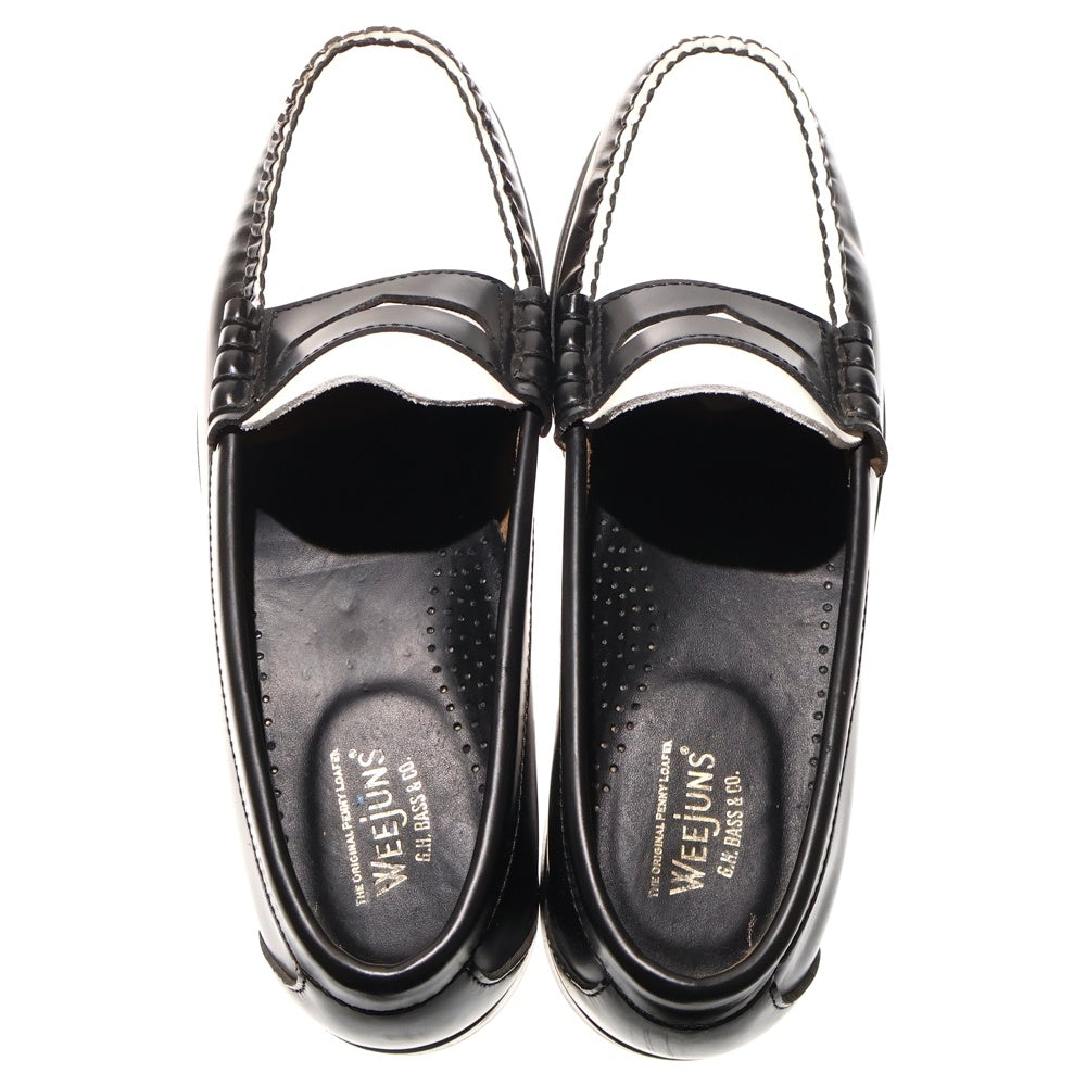 G.H.Bass(ジーエイチバス) LARSON Moc Penny ツートン ローファー 革靴 US8.5/26 ブラック/ホワイト BA11010H 001