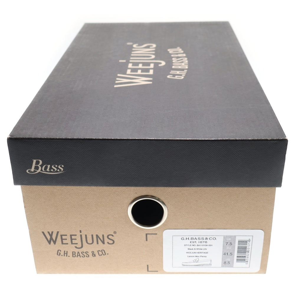 G.H.Bass(ジーエイチバス) LARSON Moc Penny ツートン ローファー 革靴 US8.5/26 ブラック/ホワイト BA11010H 001