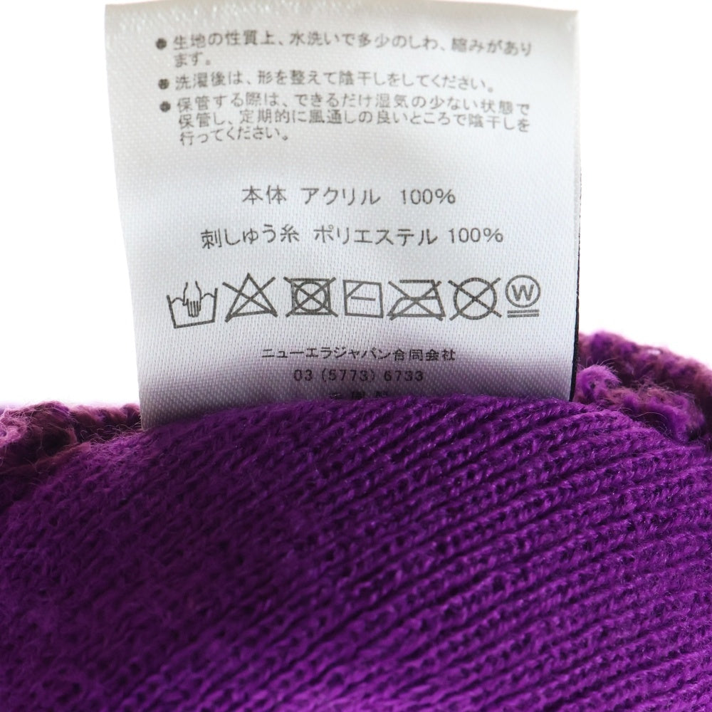 NEW ERA(ニューエラ) NY ロゴ刺繍 ビーニー ニット帽 パープル