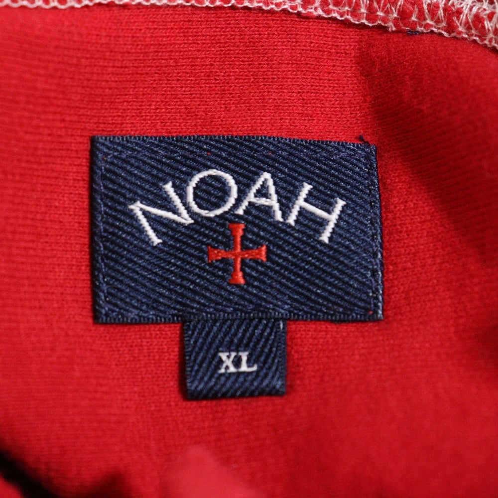 NOAH(ノア) ロゴ刺繍 インサイドアウト プルオーバーパーカー フーディー レッド 19-070-122-0017-3-0