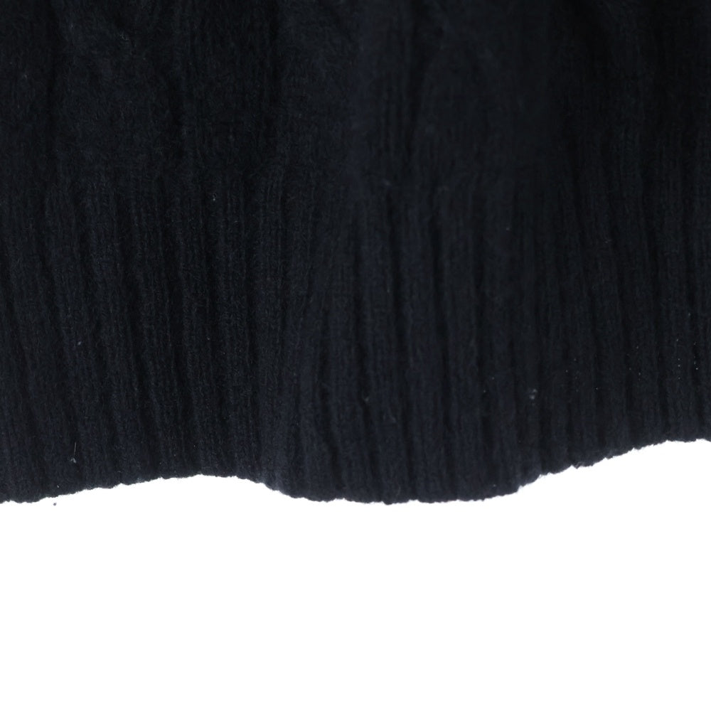 POLO RALPH LAUREN(ポロラルフローレン) スモールポニー ロゴ刺繍 コットン ケーブルニット セーター ブラック