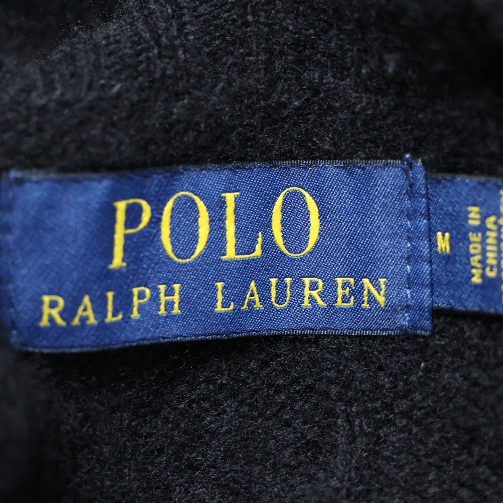 POLO RALPH LAUREN(ポロラルフローレン) スモールポニー ロゴ刺繍 コットン ケーブルニット セーター ブラック
