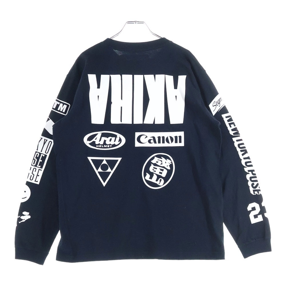 NO BRAND(ノーブランド) 【JUNKMANIA ジャンクマニア】00s NEO TOKYO TEE ネオトーキョー グラフィックプリント クルーネック 長袖Tシャツ ブラック