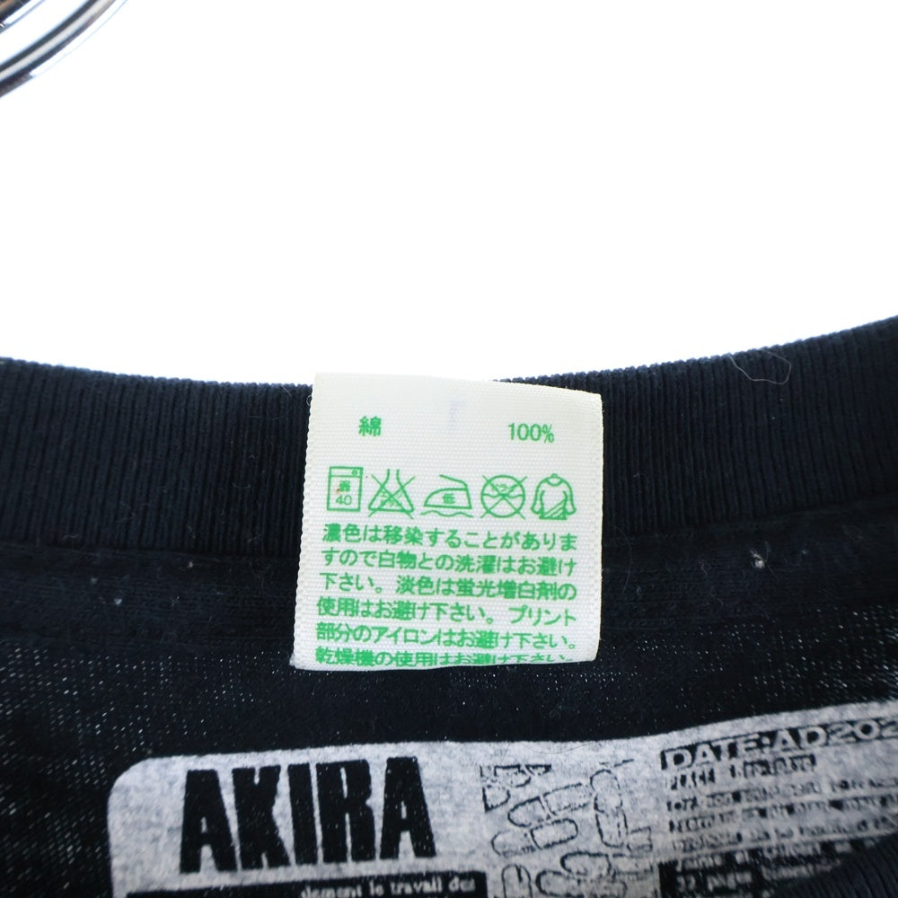NO BRAND(ノーブランド) 【JUNKMANIA ジャンクマニア】00s NEO TOKYO TEE ネオトーキョー グラフィックプリント クルーネック 長袖Tシャツ ブラック