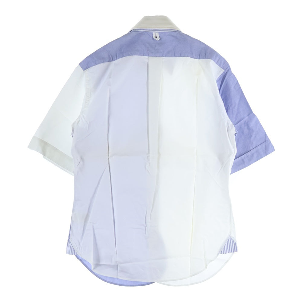 BLACK FLEECE BY BROOKS BROTHERS(ブラック フリース バイ ブルックス ブラザーズ) パネルランダム ストライプ ボタンダウン 長袖シャツ ホワイト/ブルー