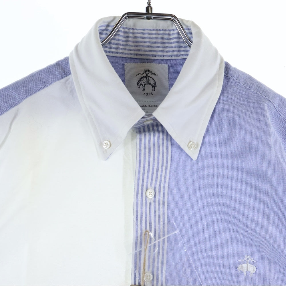 BLACK FLEECE BY BROOKS BROTHERS(ブラック フリース バイ ブルックス ブラザーズ) パネルランダム ストライプ ボタンダウン 長袖シャツ ホワイト/ブルー