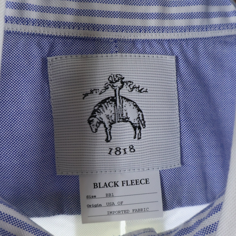 BLACK FLEECE BY BROOKS BROTHERS(ブラック フリース バイ ブルックス ブラザーズ) パネルランダム ストライプ ボタンダウン 長袖シャツ ホワイト/ブルー