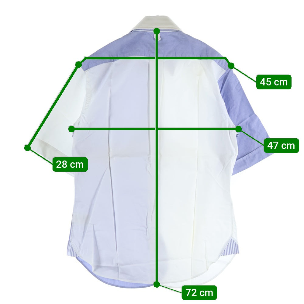 BLACK FLEECE BY BROOKS BROTHERS(ブラック フリース バイ ブルックス ブラザーズ) パネルランダム ストライプ ボタンダウン 長袖シャツ ホワイト/ブルー