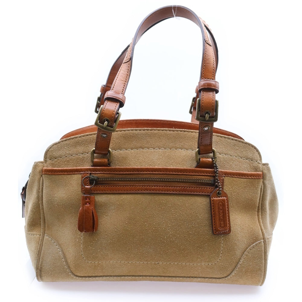 COACH(コーチ) 裏地総柄 スウェード ハンドバック ベージュ