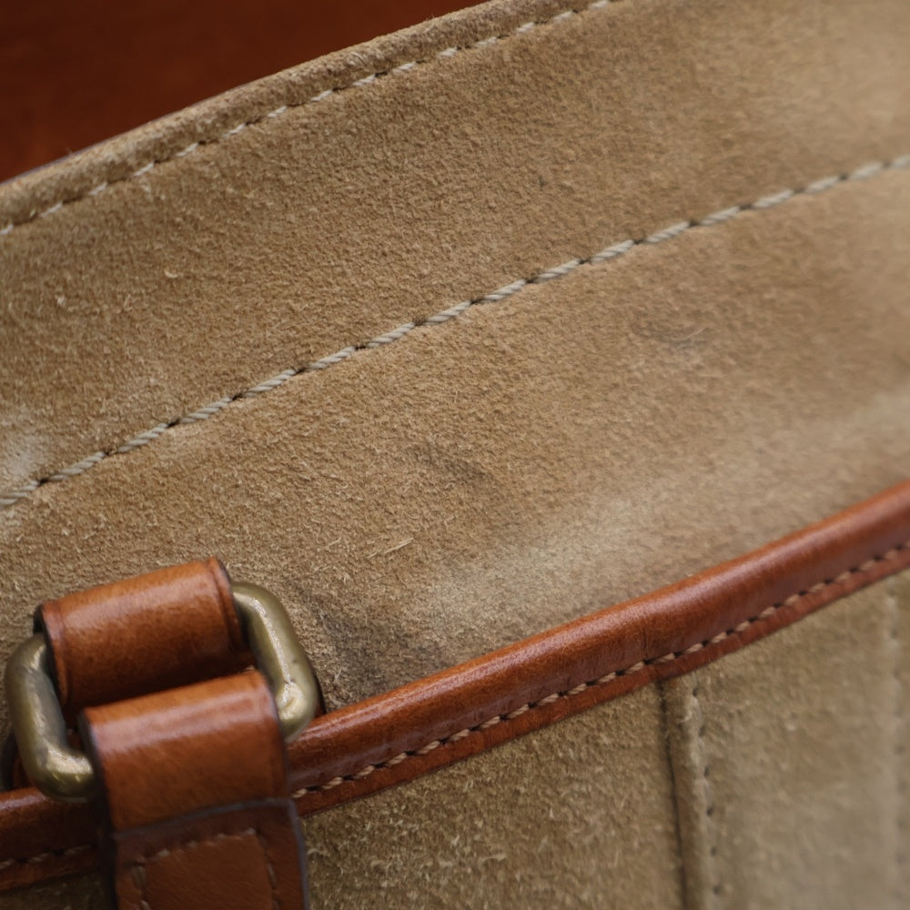 COACH(コーチ) 裏地総柄 スウェード ハンドバック ベージュ