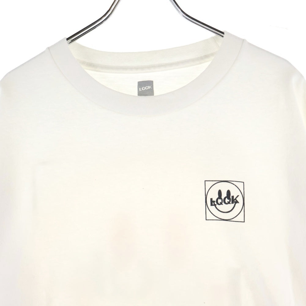 LQQK STUDIO(ルックスタジオ) Smile L/S Tee スマイル UVプリント ロングスリーブ 長袖Tシャツ ホワイト
