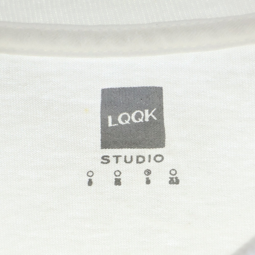 LQQK STUDIO(ルックスタジオ) Smile L/S Tee スマイル UVプリント ロングスリーブ 長袖Tシャツ ホワイト