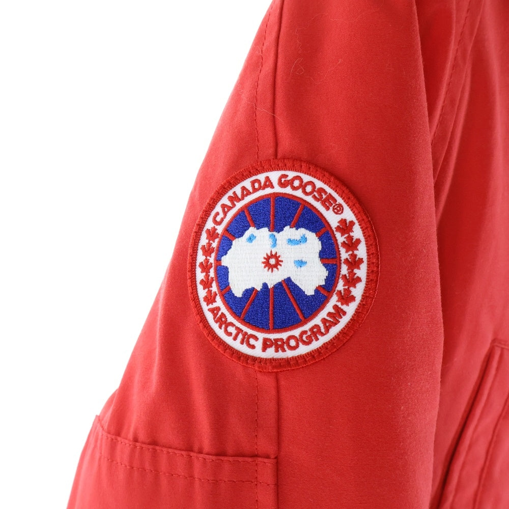 CANADA GOOSE(カナダグース) CHILLIWACK BOMBER ロゴワッペン チリワックボンバー ジップアップ ファー フーディー ダウンジャケット レッド 7950LA レディース