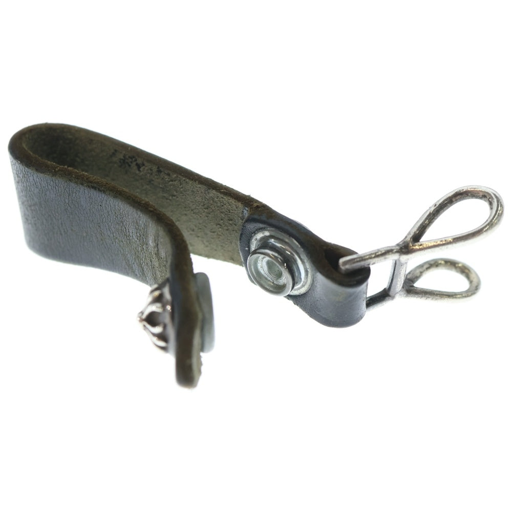 CHROME HEARTS(クロムハーツ) BELT LOOP クロスボールボタンレザーベルトループ シルバー/ブラック