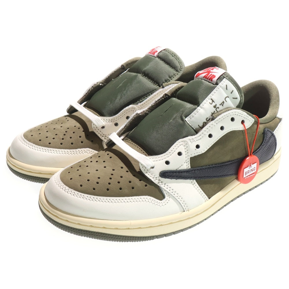 NIKE(ナイキ) ×TRAVIS SCOTT AIR JORDAN 1 LOW OG SP Reverse Olive トラヴィススコット エアジョーダン1 リバースオリーブ ローカットスニーカー US7/25cm DM7866-200 レディース