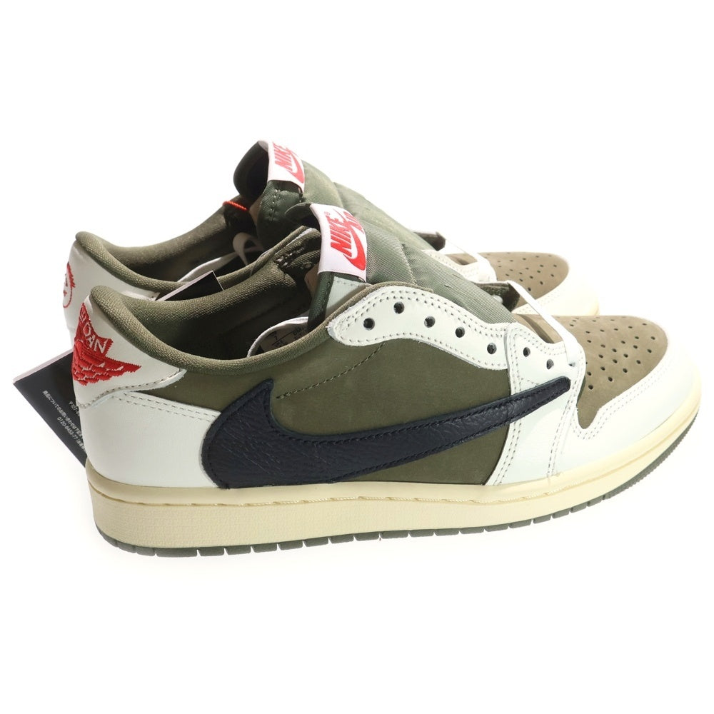 NIKE(ナイキ) ×TRAVIS SCOTT AIR JORDAN 1 LOW OG SP Reverse Olive トラヴィススコット エアジョーダン1 リバースオリーブ ローカットスニーカー US7/25cm DM7866-200 レディース