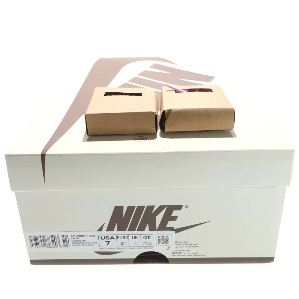 NIKE(ナイキ) ×TRAVIS SCOTT AIR JORDAN 1 LOW OG SP Reverse Olive トラヴィススコット エアジョーダン1 リバースオリーブ ローカットスニーカー US7/25cm DM7866-200 レディース