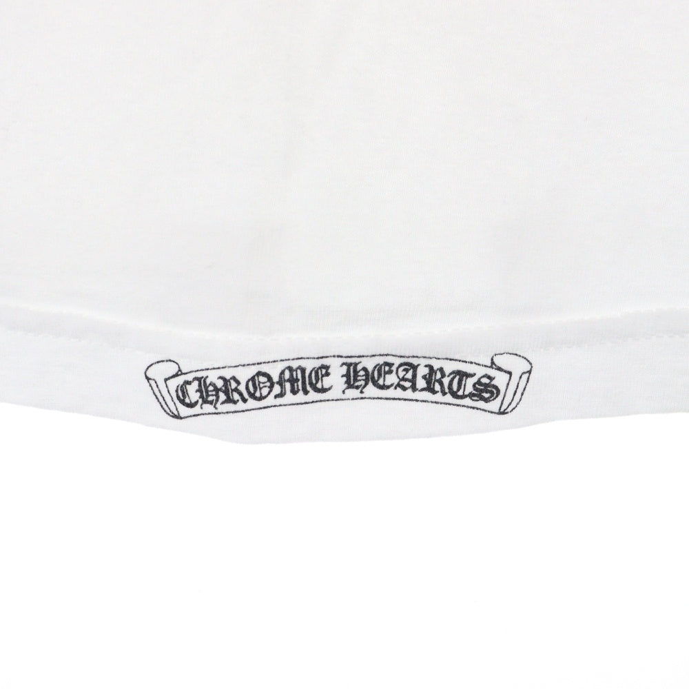 CHROME HEARTS(クロムハーツ) OLD T-BAR SCROLL S/S TEE オールド サイドTバー CHクロス プリント クルーネック 半袖ポケットTシャツ カットソー ホワイト