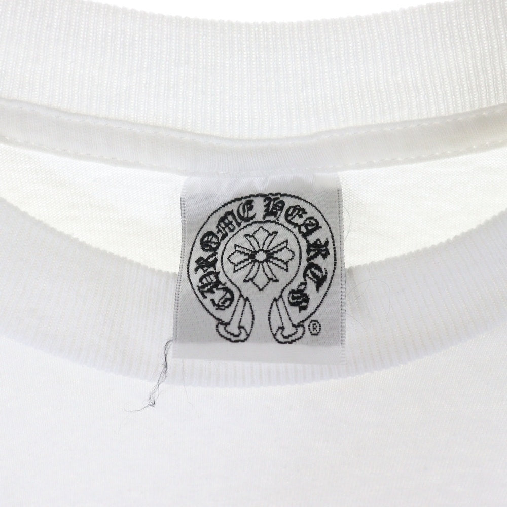 CHROME HEARTS(クロムハーツ) OLD T-BAR SCROLL S/S TEE オールド サイドTバー CHクロス プリント クルーネック 半袖ポケットTシャツ カットソー ホワイト