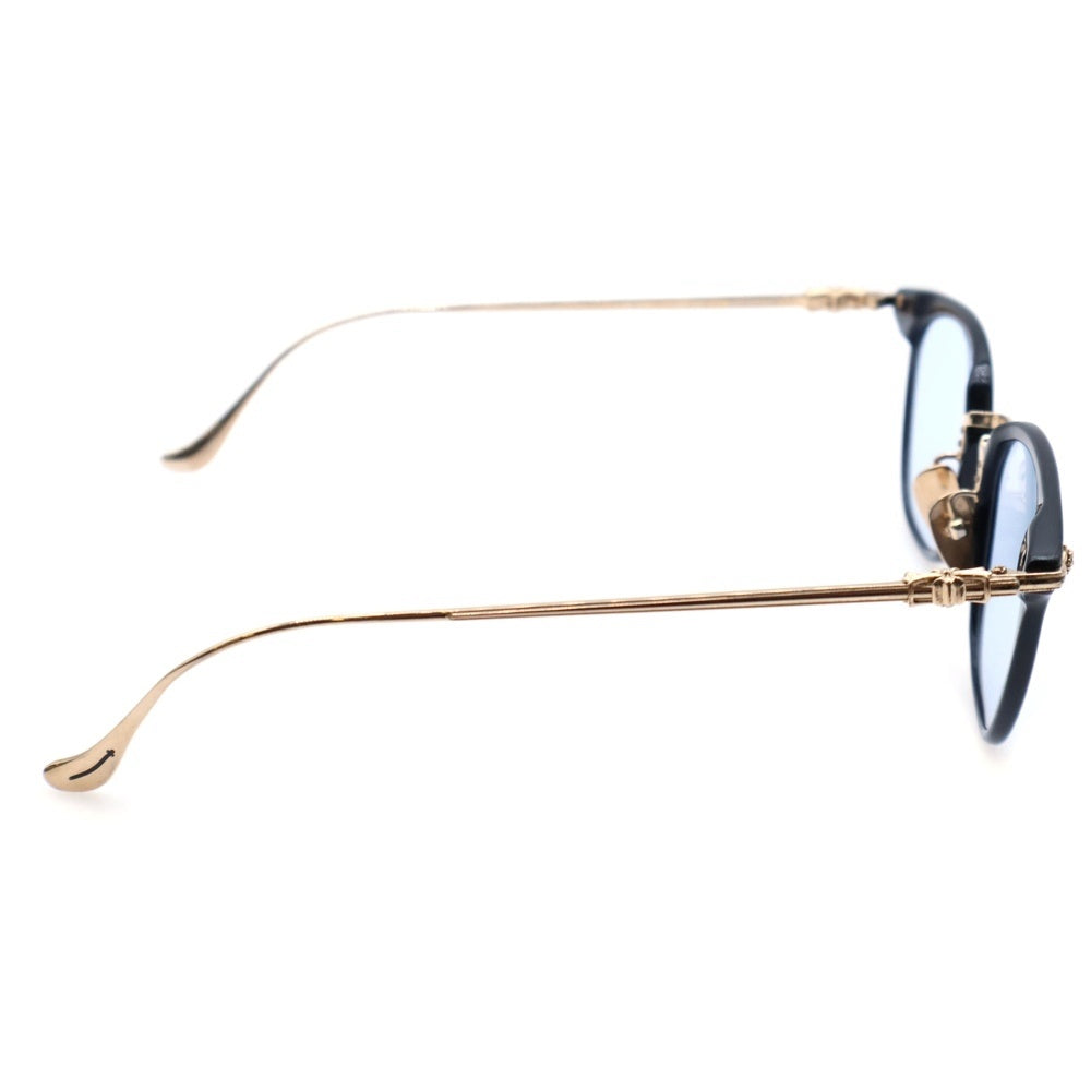 CHROME HEARTS(クロムハーツ) SHAGASS サイドクロステンプル ウェリントン サングラス 眼鏡 ブラック×ゴールド