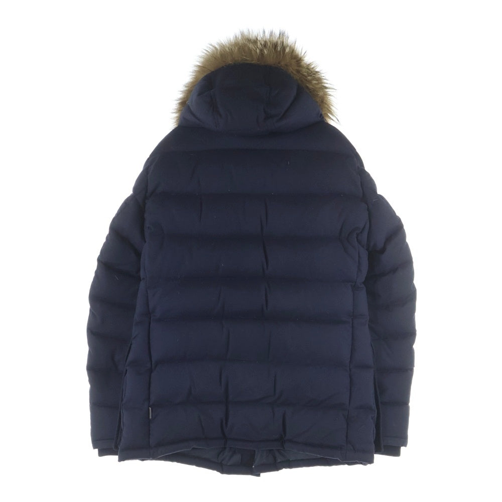 MONCLER(モンクレール) 15AW RETHEL GIUBBOTTO リセル ファー付き ウール ダウンジャケット フーディ ネイビー A20914190920 54272