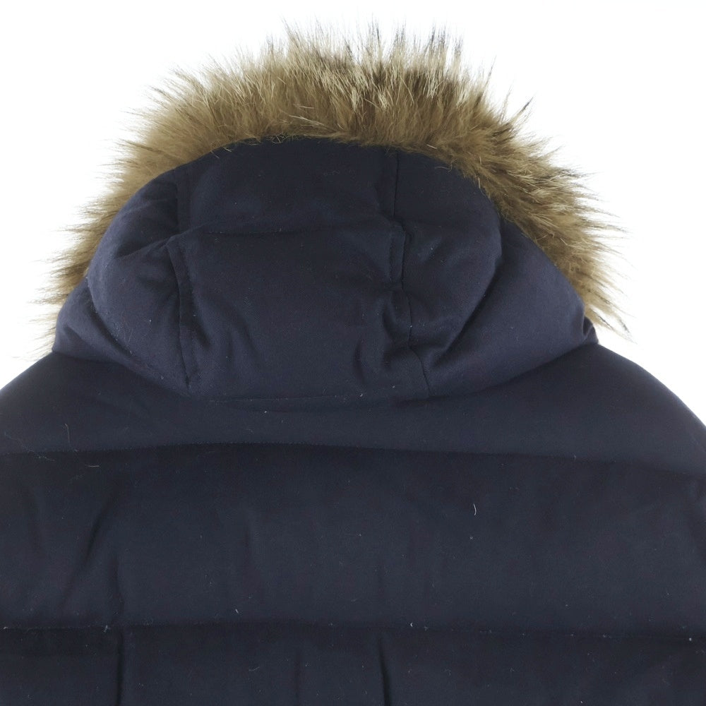 MONCLER(モンクレール) 15AW RETHEL GIUBBOTTO リセル ファー付き ウール ダウンジャケット フーディ ネイビー A20914190920 54272