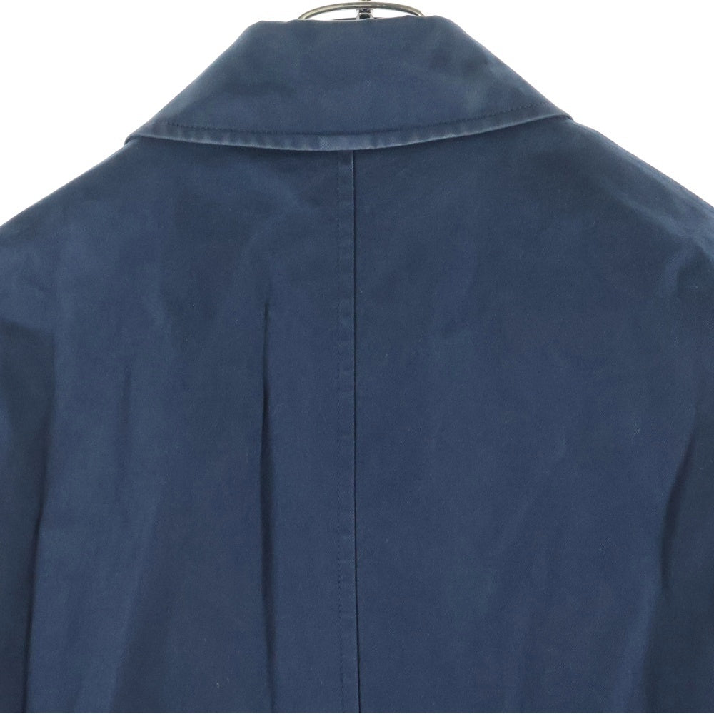 GRENFELL(グレンフェル) ウールチェックライナー付き ステンカラーロングコート ネイビー