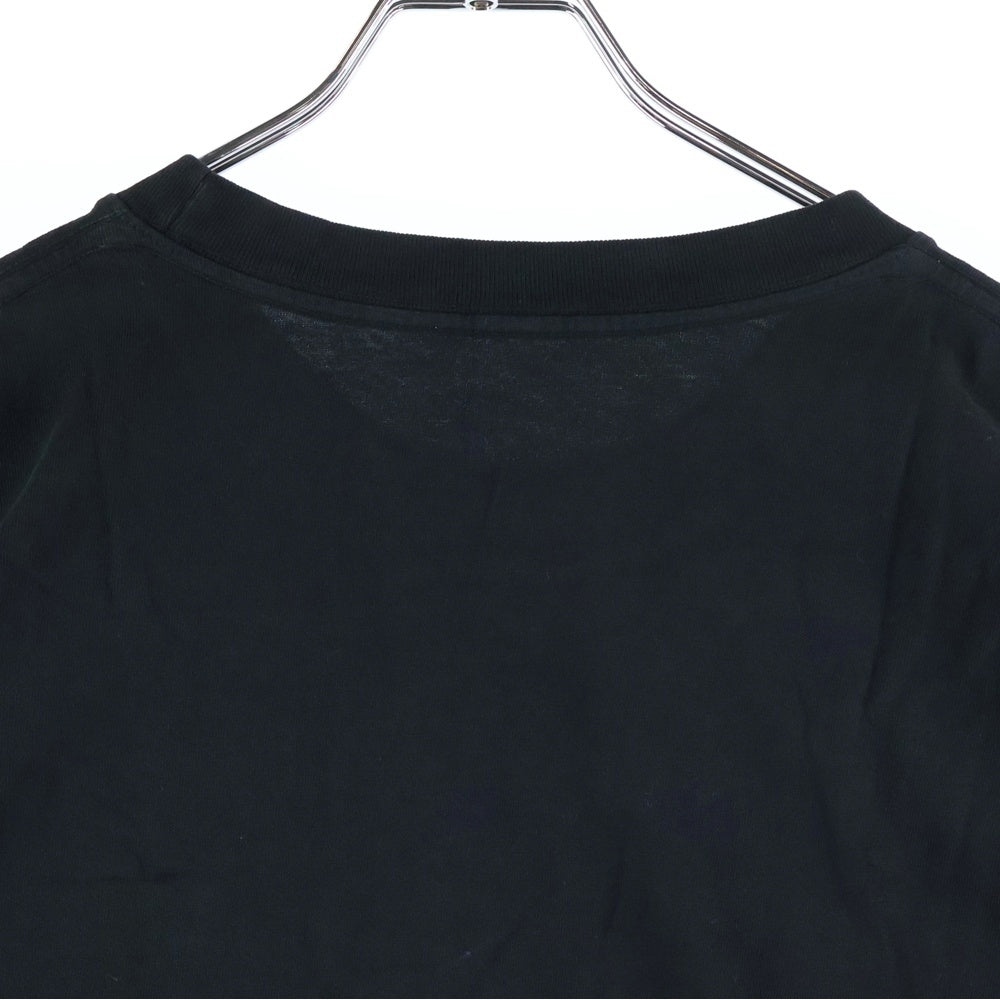 LQQK STUDIO(ルックスタジオ) LONG SLEEVE TEE タイダイ ロゴプリント ロングスリーブ クルーネック 長袖Tシャツ カットソー ブラック