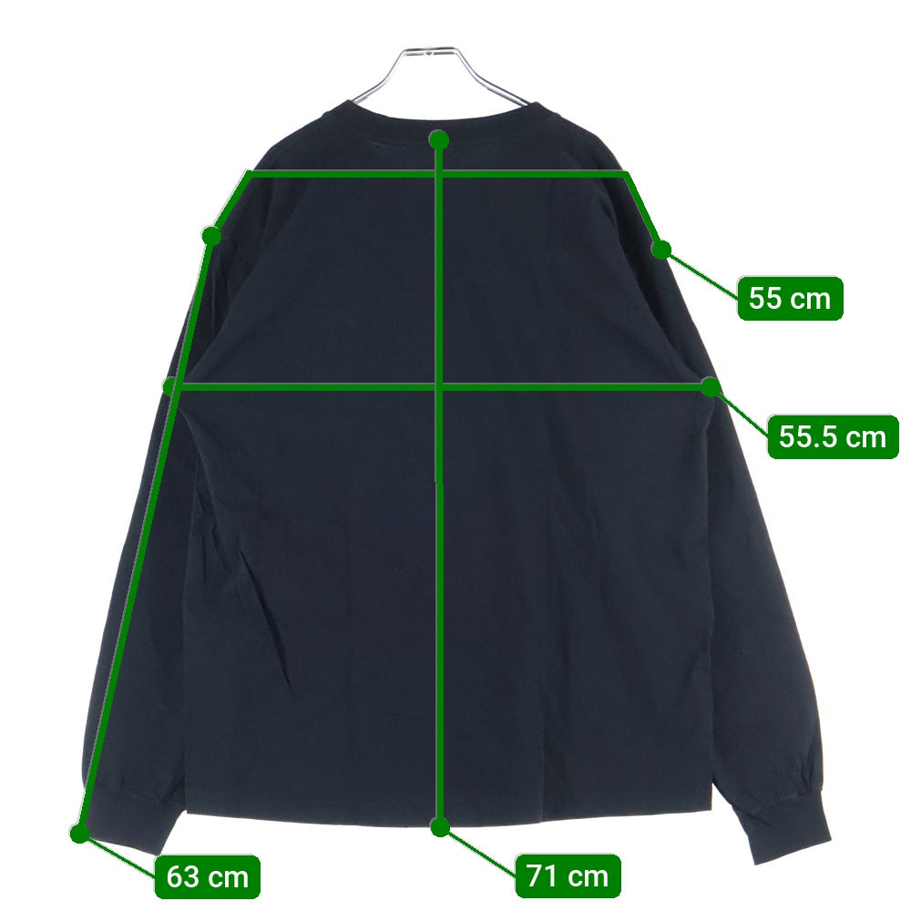 LQQK STUDIO(ルックスタジオ) LONG SLEEVE TEE タイダイ ロゴプリント ロングスリーブ クルーネック 長袖Tシャツ カットソー ブラック