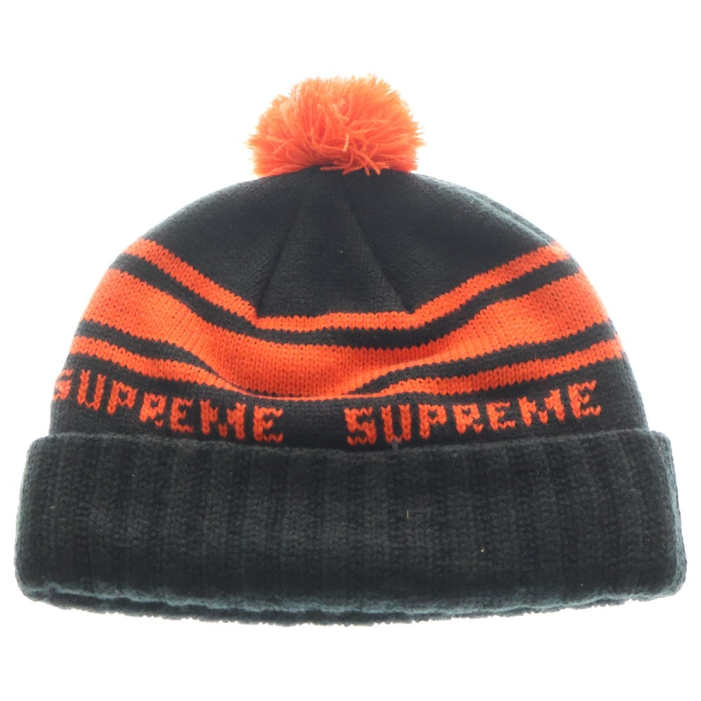 SUPREME(シュプリーム) 18AW Classic Stripe Beanie クラシック ストライプ アクリルニットビーニー ブラック/オレンジ