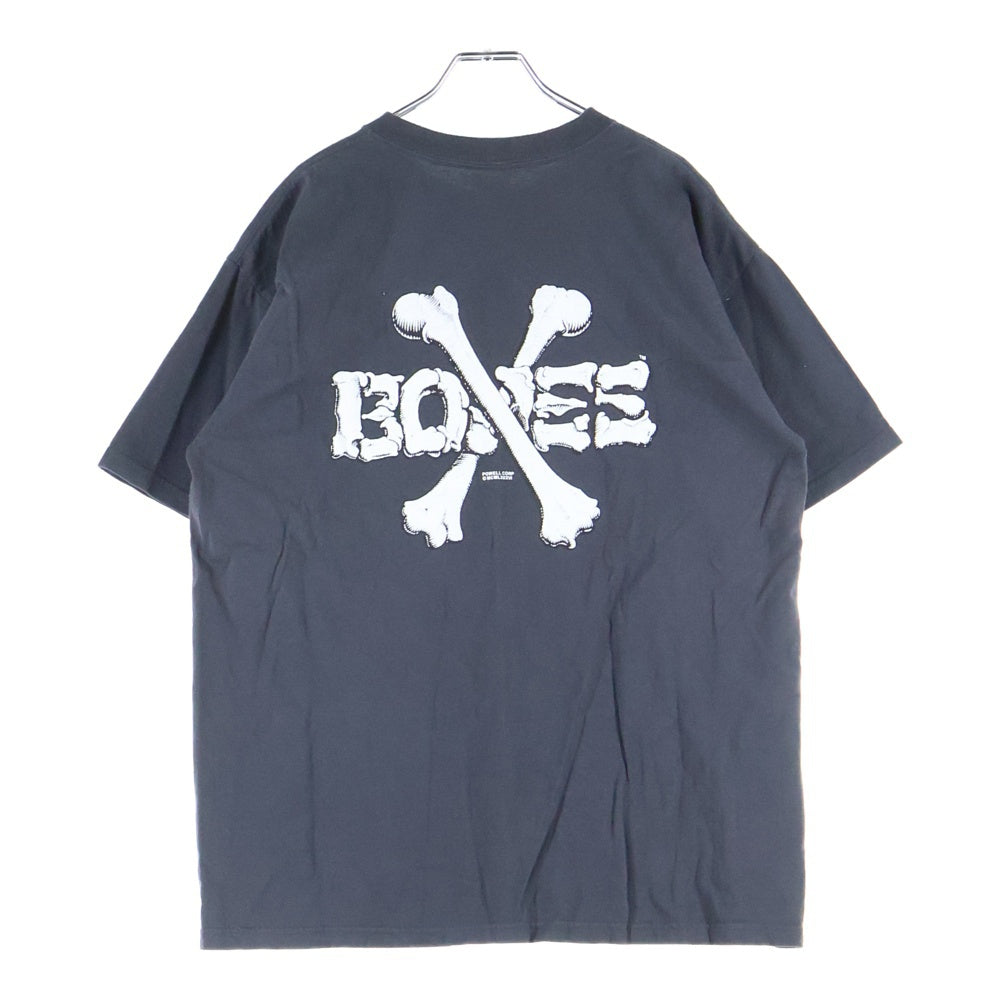 POWELL PERALTA(パウエルペラルタ) CROSS BONE TEE 復刻 クロスボーン プリント クルーネック 半袖Tシャツ カットソー チャコール