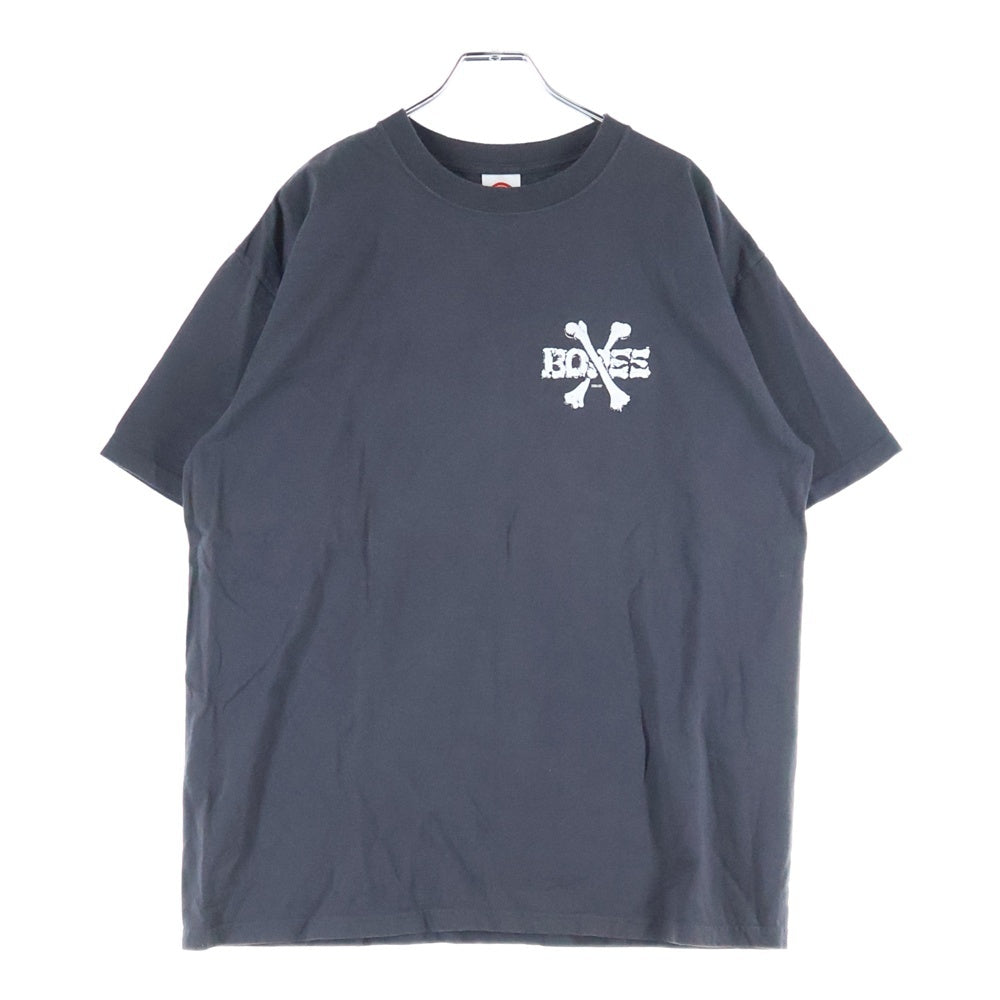 POWELL PERALTA(パウエルペラルタ) CROSS BONE TEE 復刻 クロスボーン プリント クルーネック 半袖Tシャツ カットソー チャコール