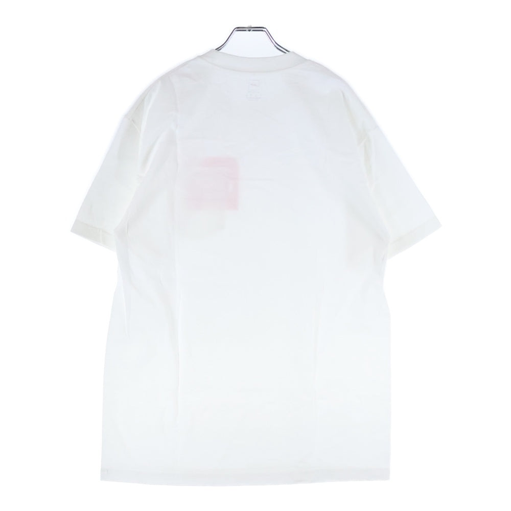 LQQK STUDIO(ルックスタジオ) OVER THE POCKET TEE オーバー ザ フロントポケット ロゴプリント クルーネック 半袖Tシャツ カットソー ホワイト