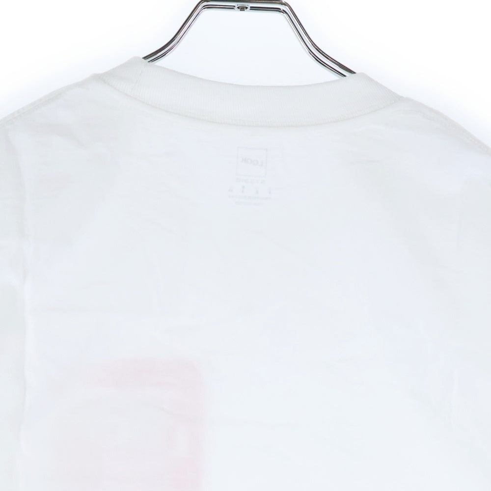 LQQK STUDIO(ルックスタジオ) OVER THE POCKET TEE オーバー ザ フロントポケット ロゴプリント クルーネック 半袖Tシャツ カットソー ホワイト