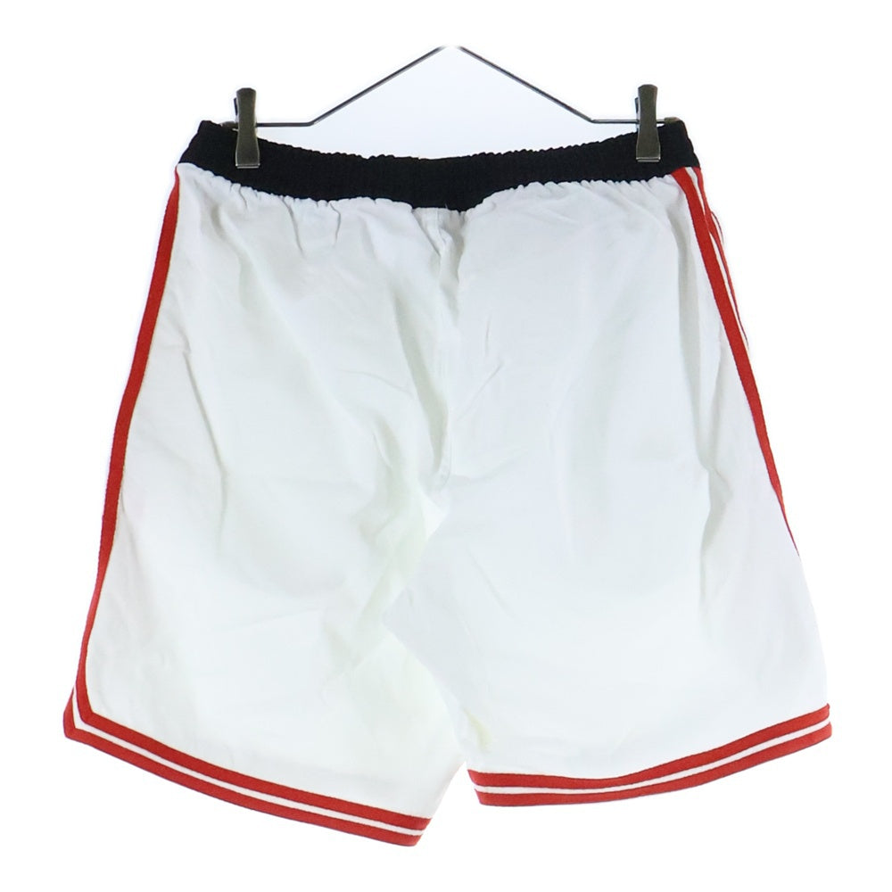 NO BRAND(ノーブランド) 【The Trilogy Tapes ザトリロジーテープス】 POLO SHORT ポロ サイドライン ロゴプリントショーツ ハーフパンツ ホワイト/レッド