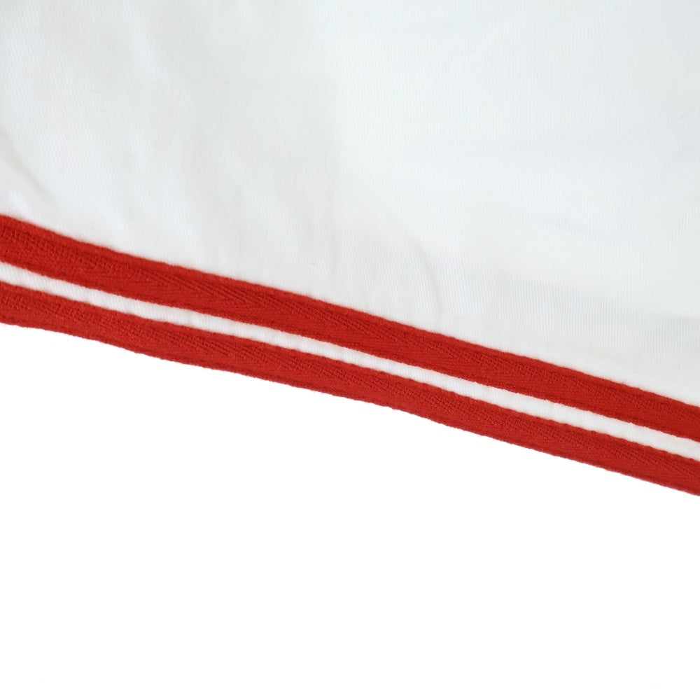 NO BRAND(ノーブランド) 【The Trilogy Tapes ザトリロジーテープス】 POLO SHORT ポロ サイドライン ロゴプリントショーツ ハーフパンツ ホワイト/レッド