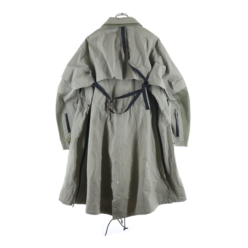 Sacai(サカイ) 22SS ×ACRONYM TRENCH COAT アクロニウム ドッキング ナイロン トレンチコート ジップアップ ジャケット カーキ 22-02760M