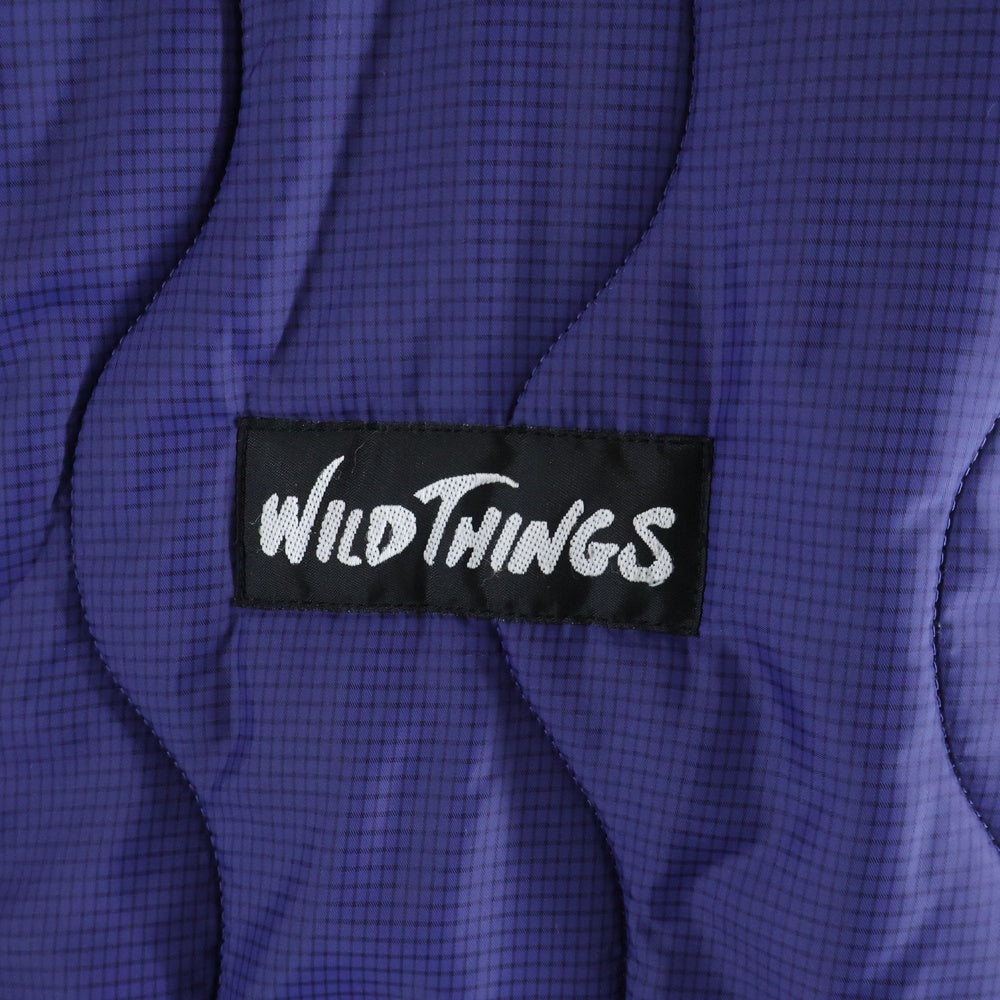 WILD THINGS(ワイルドシングス) BEAVER別注 パッチワークコットン キルティング リバーシブル フーデッド ジャケット インディゴ