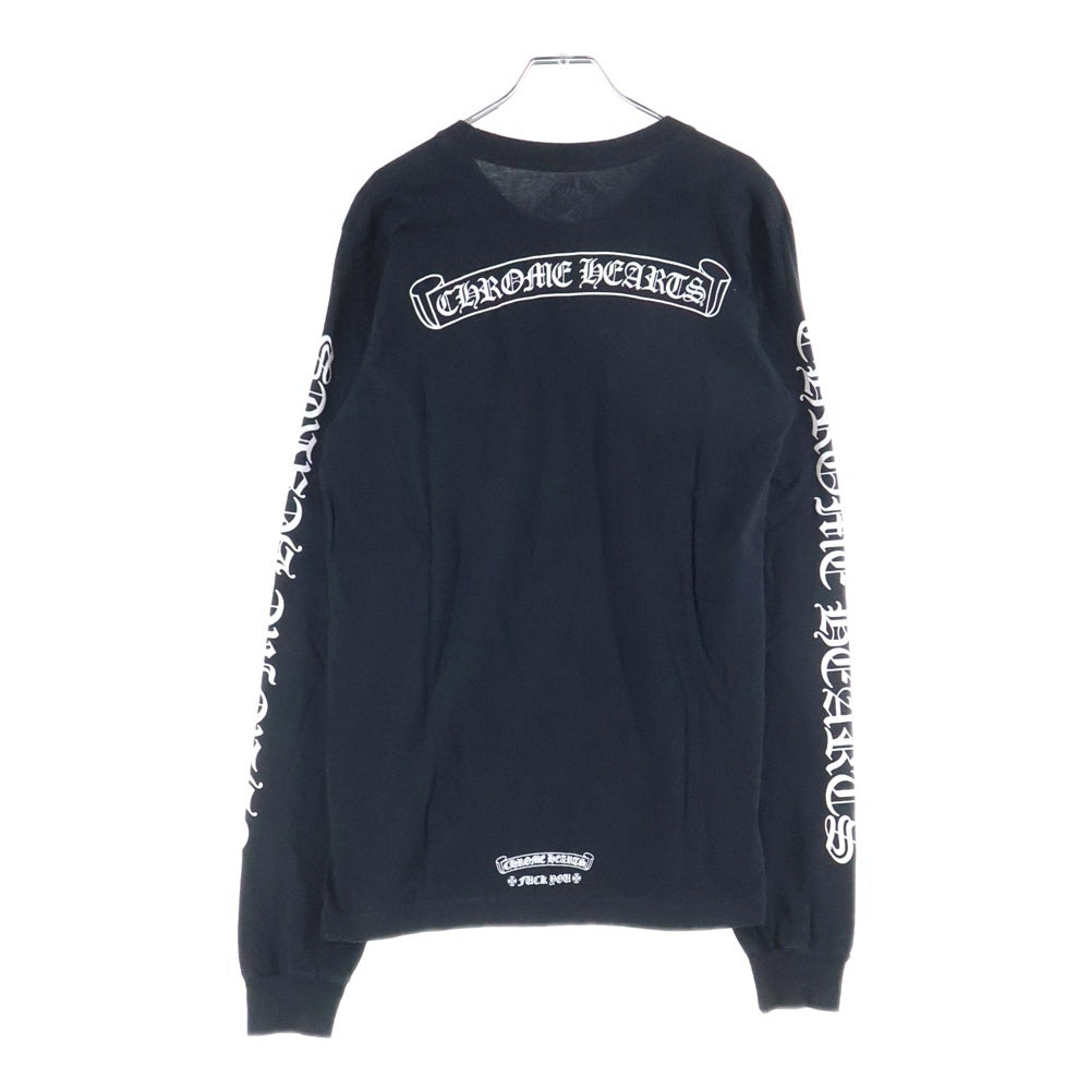 CHROME HEARTS(クロムハーツ) CH SCROLL LABEL FUCKYOU L/S /1 スクロールラベル ファックユーアームプリント長袖Tシャツ ブラック