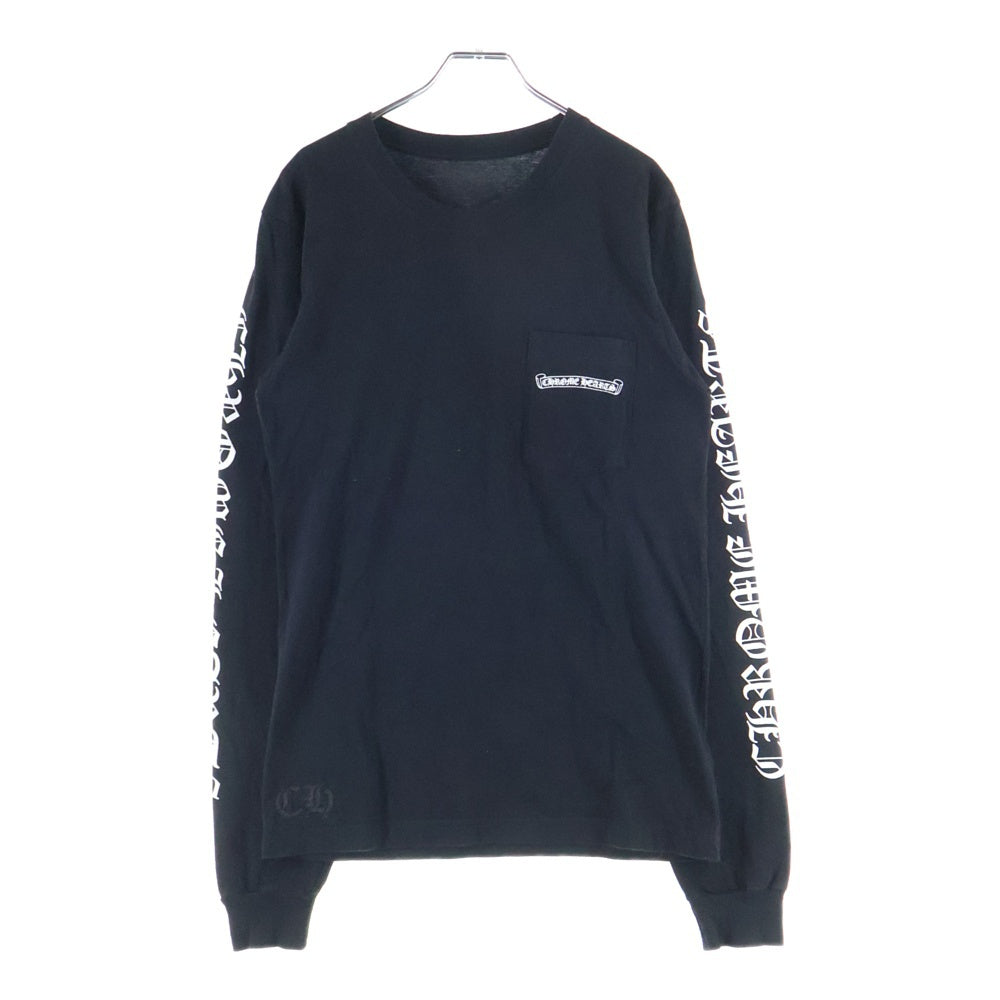 CHROME HEARTS(クロムハーツ) CH SCROLL LABEL FUCKYOU L/S /1 スクロールラベル ファックユーアームプリント長袖Tシャツ ブラック