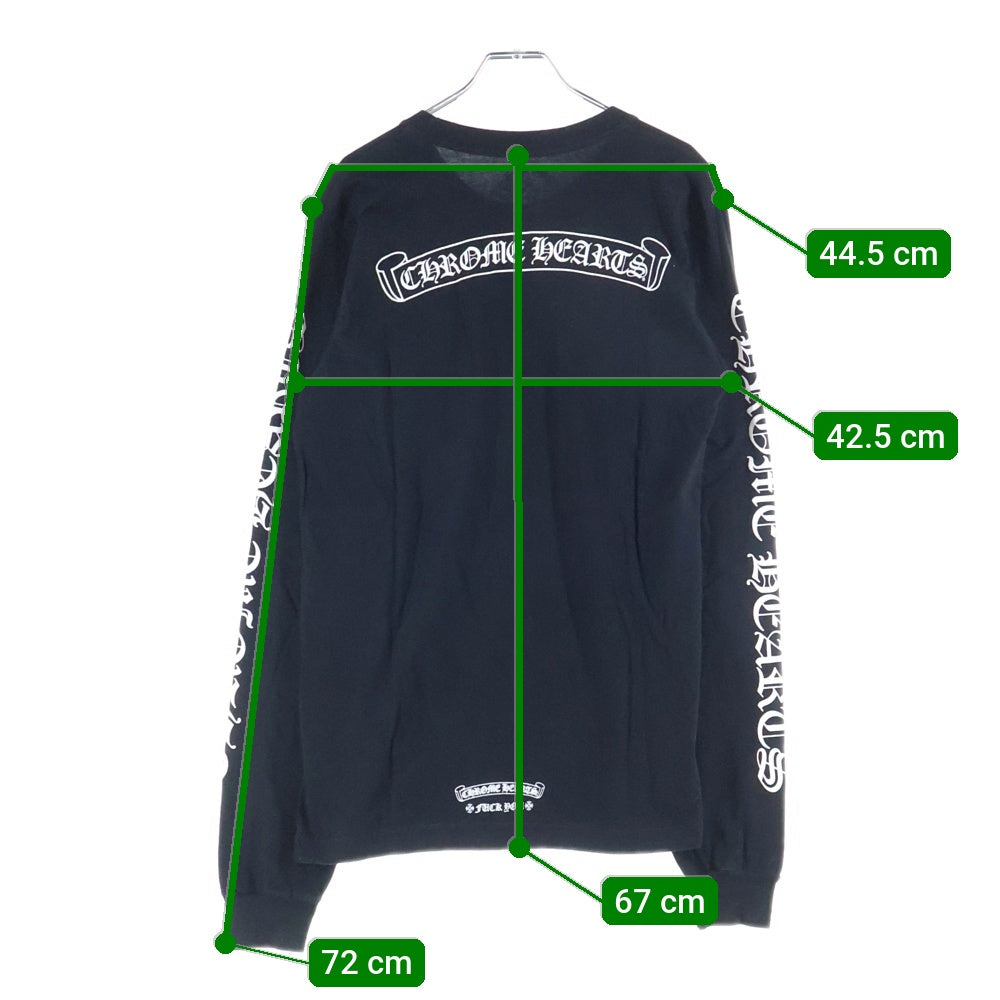 CHROME HEARTS(クロムハーツ) CH SCROLL LABEL FUCKYOU L/S /1 スクロールラベル ファックユーアームプリント長袖Tシャツ ブラック