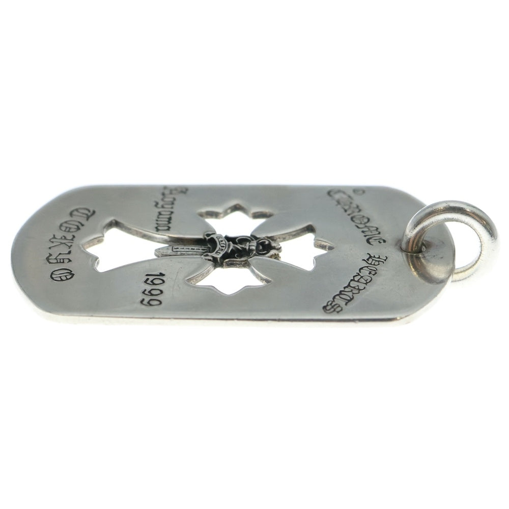 CHROME HEARTS(クロムハーツ) D TAG LRG CROSS DAGG 青山オープン記念 カットアウトクロス ダガー ラージドッグタグ ネックレストップ シルバー