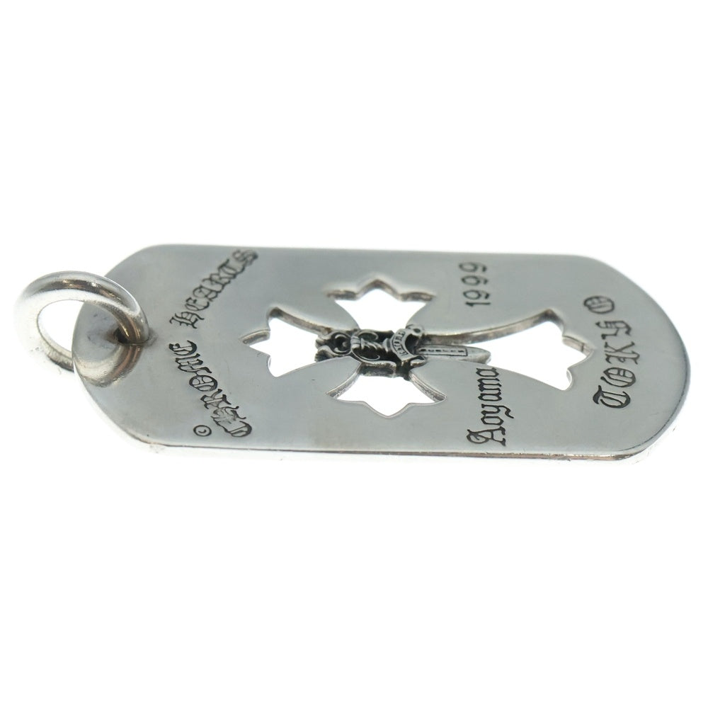 CHROME HEARTS(クロムハーツ) D TAG LRG CROSS DAGG 青山オープン記念 カットアウトクロス ダガー ラージドッグタグ ネックレストップ シルバー
