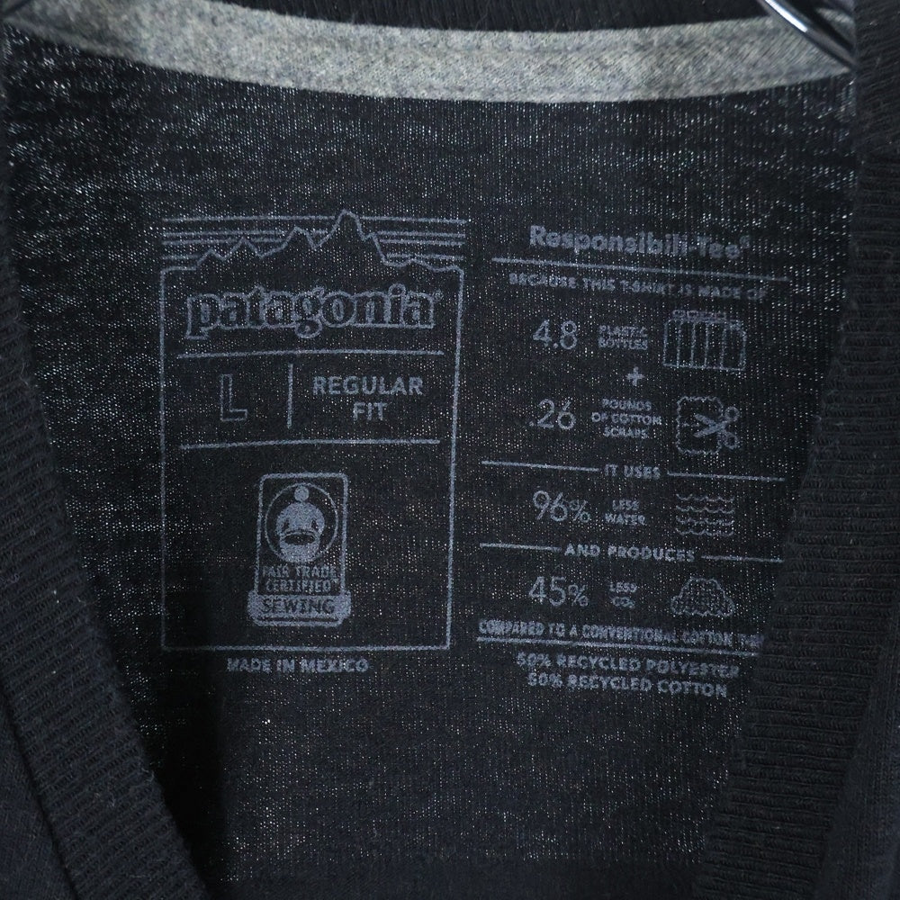 PATAGONIA(パタゴニア) REGULAR FIT レギュラーフィット 両面プリント クルーネック 半袖Tシャツ カットソー ブラック STY38504SP20