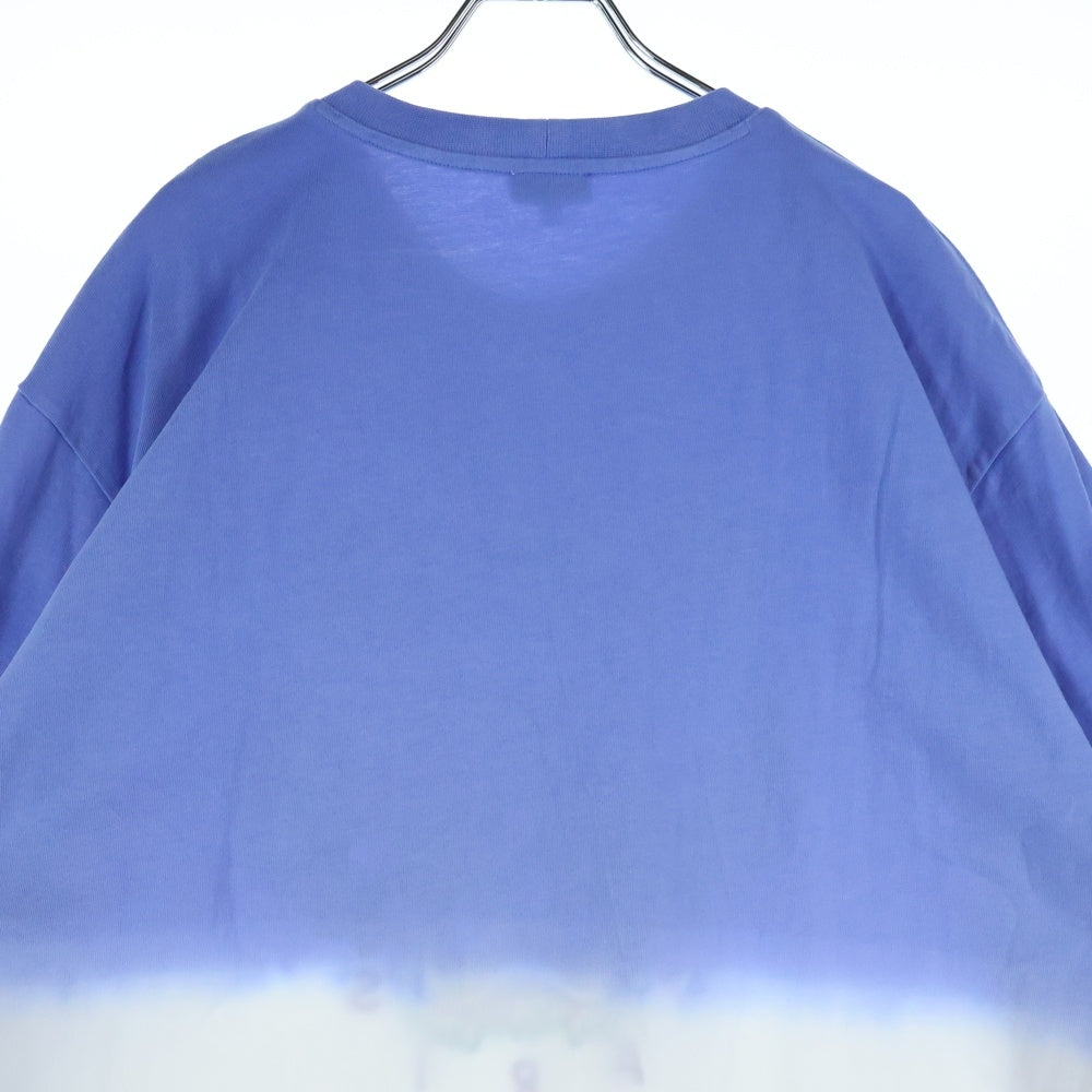 KENZO(ケンゾー) Gradient Embroidered Round Neck グラディエーション ロゴ刺繡 ラウンドネック 半袖Tシャツ カットソー ブルー/ホワイト FA55TS5014YG