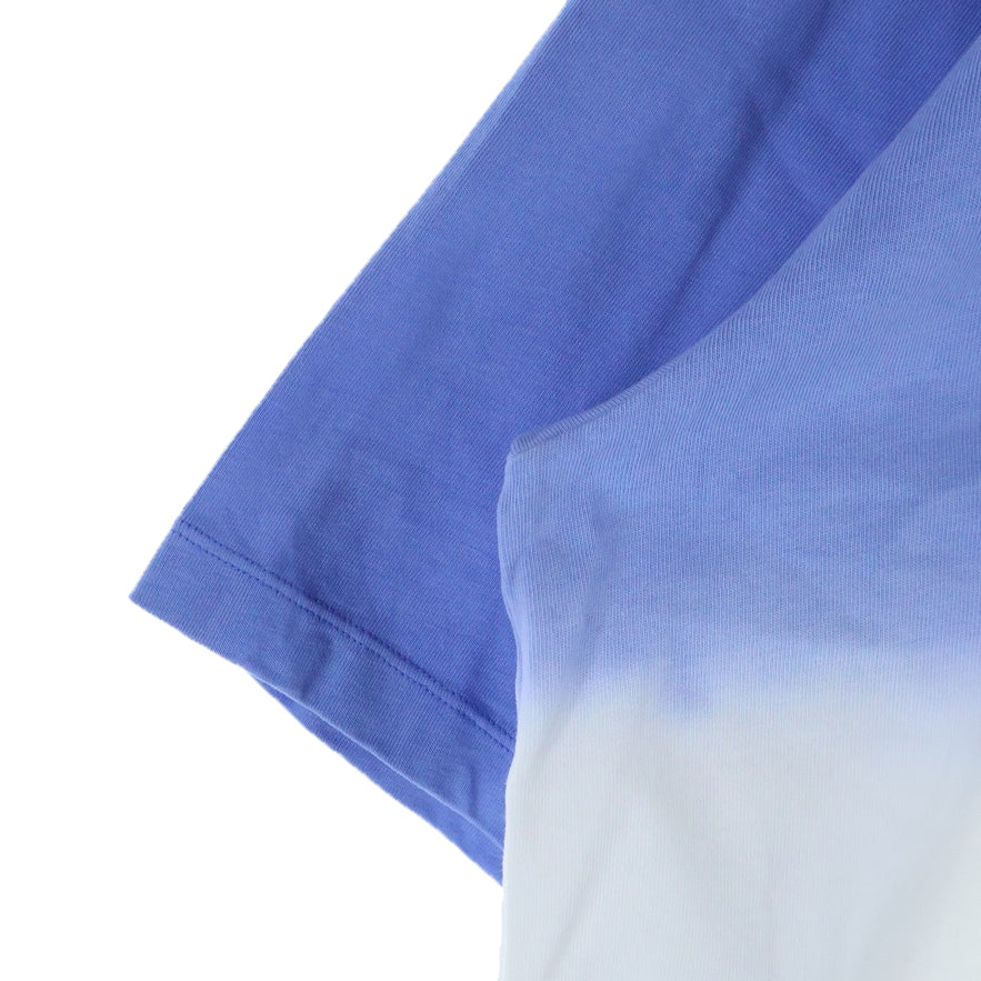 KENZO(ケンゾー) Gradient Embroidered Round Neck グラディエーション ロゴ刺繡 ラウンドネック 半袖Tシャツ カットソー ブルー/ホワイト FA55TS5014YG